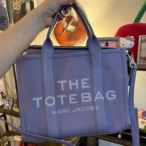 Marc Jacobs Lavender Leather Tote with Top Handles and Crossbody Strap